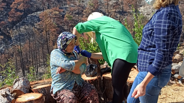 Yangın mağdurlarına sağlık taraması