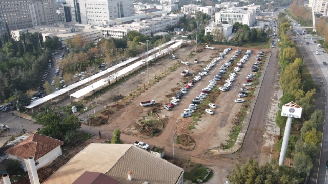 Hastane otoparkında inşaat başladı