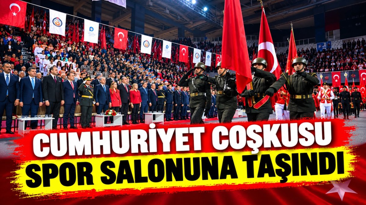 Yağış nedeniyle kutlamalar spor salonunda yapıldı